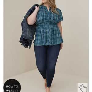 Torrid Size 1 Georgette plaid top